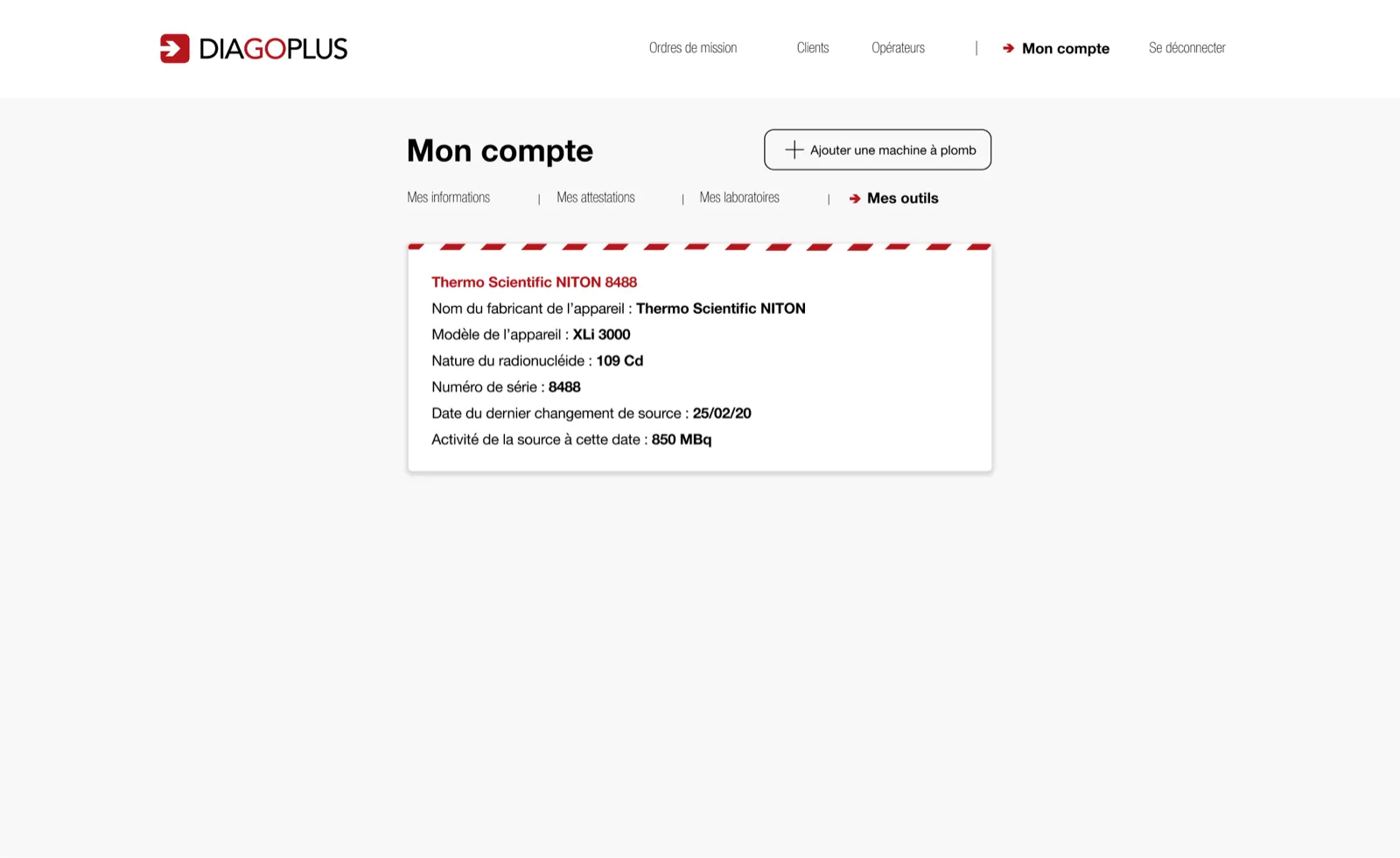 Diagoplus — parc de machines