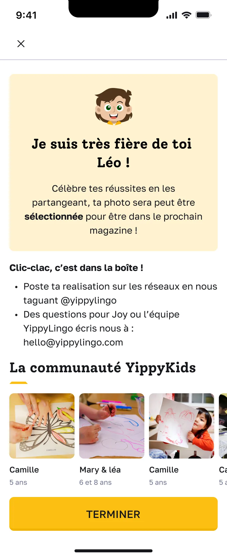 Fin d'activité